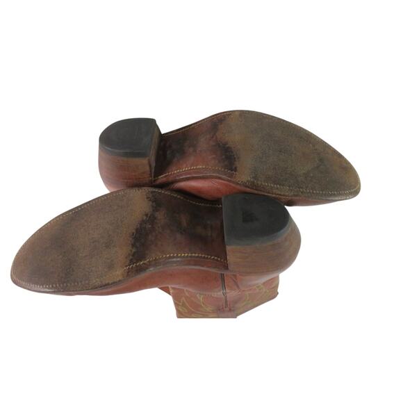 Frye Made in USA Brown Leather Cowboy Boots 10.5D Vintage 90s - Picture 3 of 11